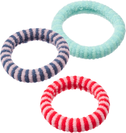 Haargummis gestreift, mint/rot/blau ebelin
