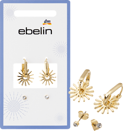 Creolen Sonnen, Gold-Optik ebelin