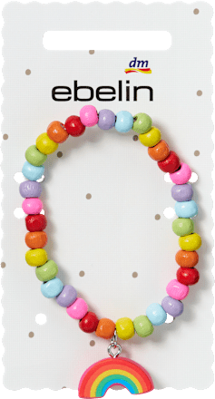 Armband mit Holzperlen & Regenbogen-Anhänger ebelin