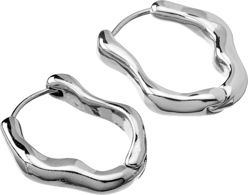 Creolen organisch, Silber-Optik ebelin