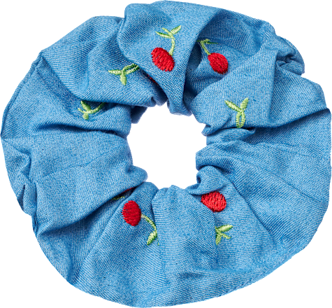 Scrunchie mit Kirschen, Denim ebelin