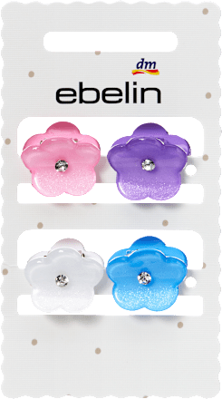 Haarklammern Blumen mit Glitzer ebelin