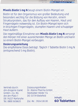 Biotin 5 mg N, Tabletten Mivolis