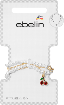 Halskette mit Perlen & Kirschen, Gold-Optik ebelin