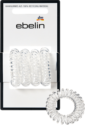 Spiralhaargummis midi, transparent ebelin