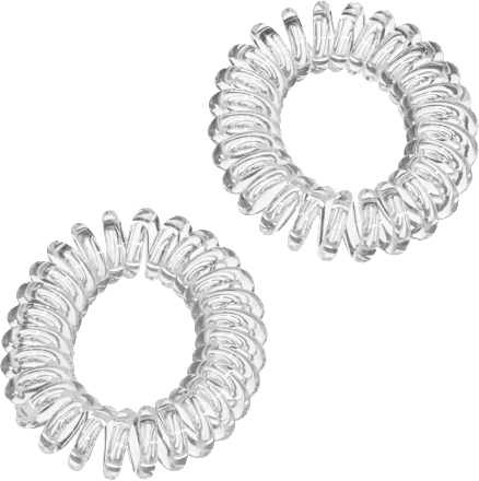 Spiralhaargummis midi, transparent ebelin