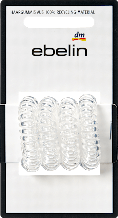 Spiralhaargummis midi, transparent ebelin