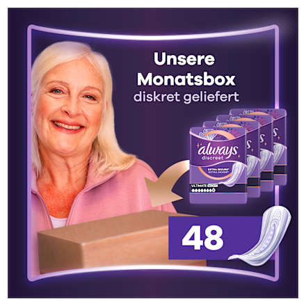 discreet Einlagen Inkontinenz Maxi Nacht Vorteilspack (4x12 St) always