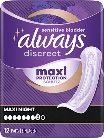 discreet Einlagen Inkontinenz Maxi Nacht Vorteilspack (4x12 St) always