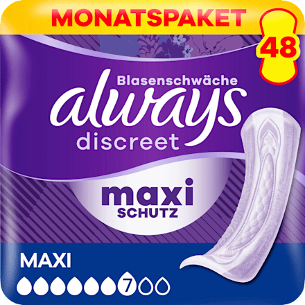 discreet Einlagen Inkontinenz Maxi Vorteilspack (4x12 St) always