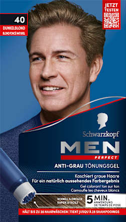 Anti-Grau Tönungs-Gel -Nr. 40 Dunkelblond Schwarzkopf Men Perfect