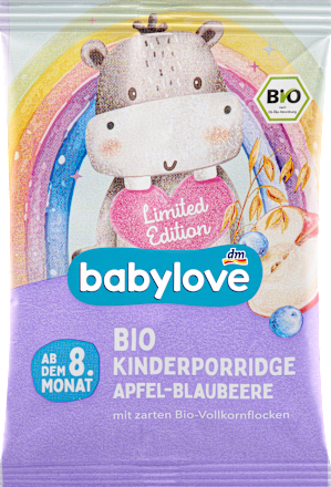 Био овесена каша Ябълка и боровинка, 8+м babylove