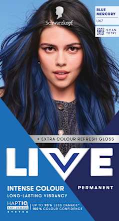 Haarfarbe Intense Colour Permanent Urban Metallics U67 Blue Mercury Schwarzkopf LIVE