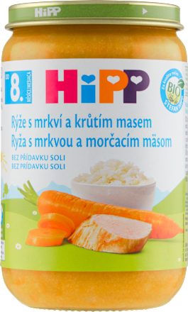 BIO příkrm rýže s mrkví a krůtím masem HiPP