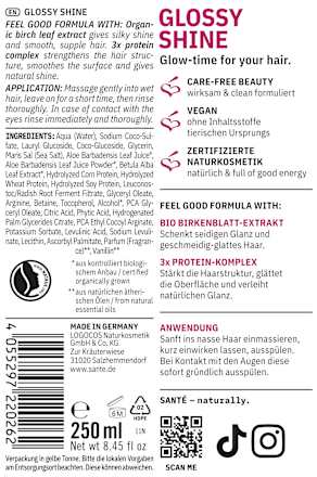 Shampoo Glossy Shine Santé naturally.