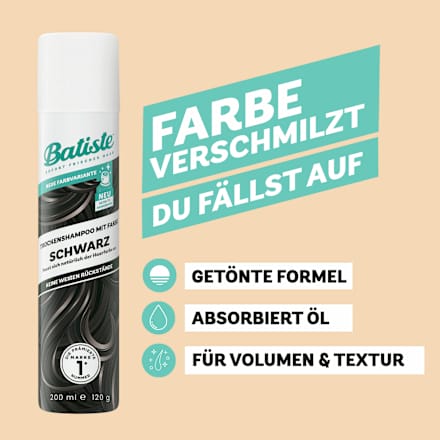 Trockenshampoo mit Farbe Schwarz Batiste