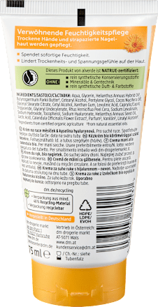 Hand- & Nagelcreme Calendula & Hyaluronsäure alverde NATURKOSMETIK