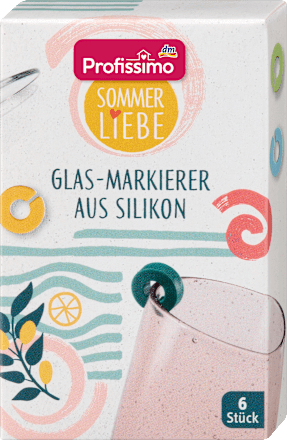 Glasmarkierer Silikon bunt Sommerliebe  Profissimo
