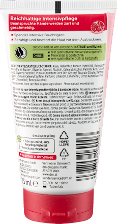 Handcreme Granatapfel & Karitébutter alverde NATURKOSMETIK