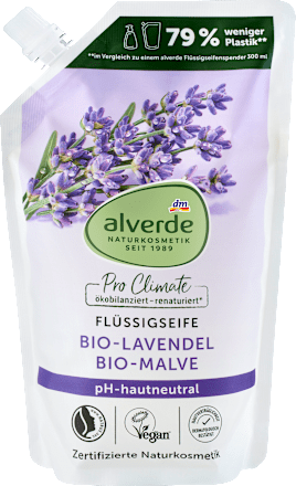 Mydło w płynie Lawenda BIO & Malwa BIO zapas alverde NATURKOSMETIK
