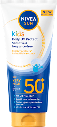 Detské opaľovacie mlieko Kids Daily UV Protect Sensitive SPF 50+  NIVEA SUN