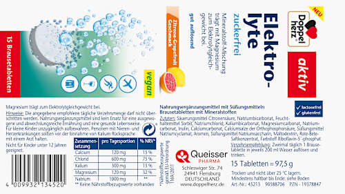 Elektrolyte Brausetabletten 15 St, zuckerfrei Doppelherz