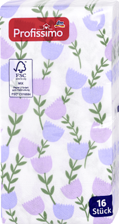 Troslojne salvete - ljubičasto cveće, 33x33cm Profissimo