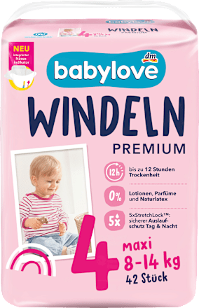 Pannolini premium taglia 4 maxi (8-14 kg) babylove