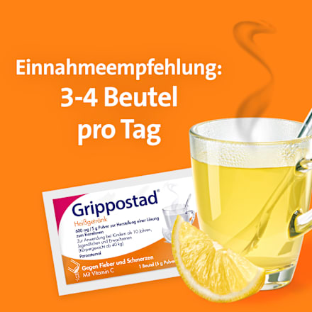 Grippostad Heißgetränk 600 mg/5 g Pulver zur Herstellung einer  Lösung zum Einnehmen, Beutel Grippostad