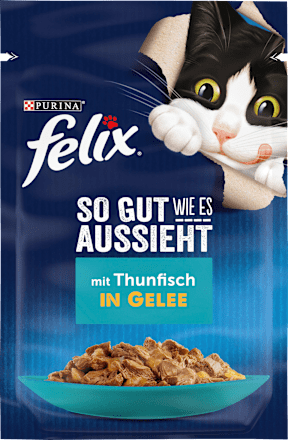 Nassfutter Katze mit Thunfisch in Gelee, So gut wie es aussieht, Adult Felix