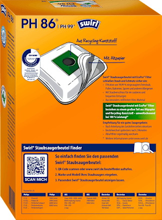 Staubsaugerbeutel PH86 EcoPor  Swirl