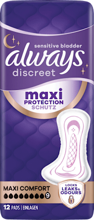 discreet Einlagen Inkontinez Maxi Comfort Vorteilspack (4x12 St) always