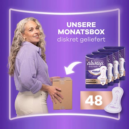 discreet Einlagen Inkontinez Maxi Comfort Vorteilspack (4x12 St) always