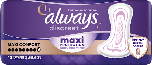 discreet Einlagen Inkontinez Maxi Comfort Vorteilspack (4x12 St) always