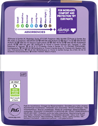 discreet Einlagen Inkontinez Maxi Comfort Vorteilspack (4x12 St) always