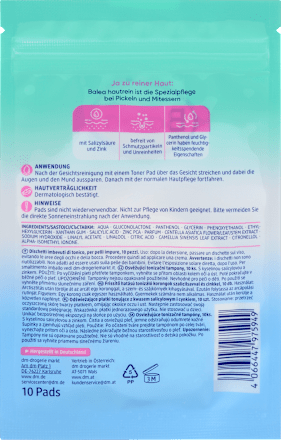 Tonizačné pleťové tampóny hautrein Balea