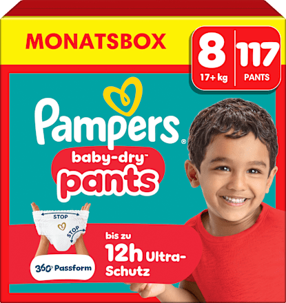 Baby Pants Gr. 8 Extra Large (17+ kg) Monatsbox Pampers baby-dry