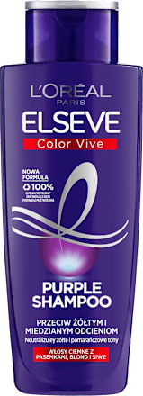 Szampon do włosów farbowanych blond i rozjaśnianych neutralizujący żółte i miedziane odcienie Color-Vive Purple  L'ORÉAL PARiS ELSEVE