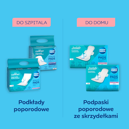 Dyskretne podpaski poporodowe ze skrzydełkami Night Canpol babies