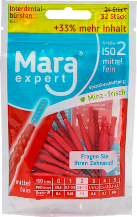 Szczoteczki międzyzębowe o miętowym smaku czerwone ISO 2 Mara