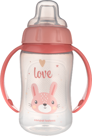Kubek treningowy z miękkim ustnikiem 320 ml Cute Animals różowy Canpol babies