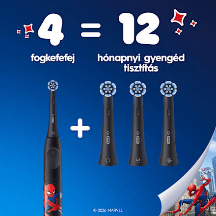 Pótfej iO elektromos fogkeféhez, Kids Spiderman Oral-B
