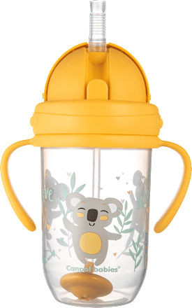Kubek niekapek z rurką i odważnikiem 270 ml Exotic Animals żółty Canpol babies