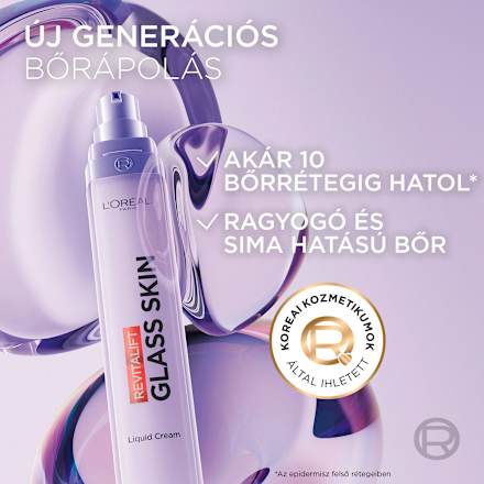 Vízbázisú krém Filler Glass Skin L'ORÉAL PARiS REVITALIFT