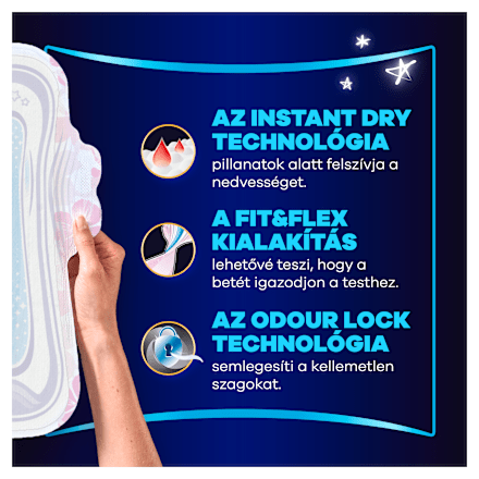 Egészségügyi betét Platinum, 4-es méret, secure night, Mega Pack always