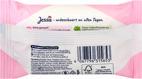 vlhčené ubrousky na intimní hygienu Jessa