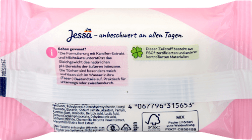 vlhčené ubrousky na intimní hygienu Jessa