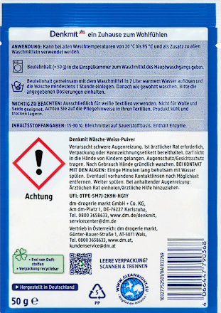 Wäsche Weiß Pulver  Denkmit