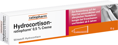 Hydrocortison-ratiopharm® 0,5 % Creme bei allergischen und entzündlichen Hautirritationen,  Juckreiz, sonnenbeanspruchter Haut und Insektenstichen ratiopharm