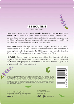 Badebomben FEEL MATCHA BETTER (6x50 g) BE ROUTINE